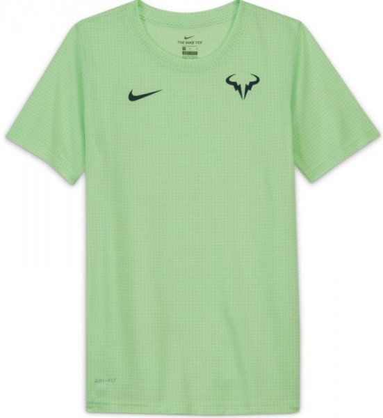 Koszulka chłopięca Nike Court Dri-Fit Tee Rafa B - lime glow/obsidian