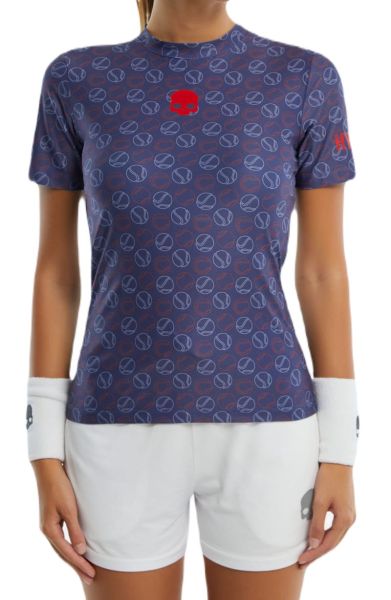 Marškinėliai moterims Hydrogen Tennis Balls All Over Tech T-Shirt - blue
