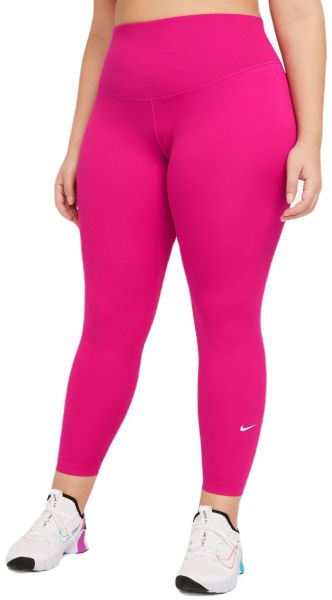 Women's leggings Nike One Dri-Fit Mid-Rise Tight - fireberry/white