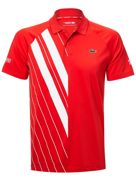  Lacoste Men's SPORT Novak Djokovic Print Jersey Polo - red/white