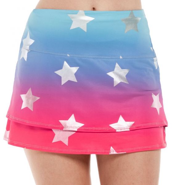 Falda de tenis para mujer Lucky in Love Luv Core Long Star Bright Skirt - multicolor