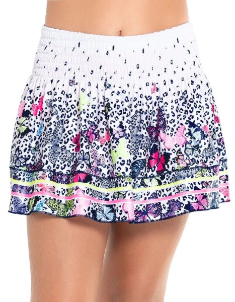 Mädchen Rock Lucky in Love Novelty Print Just Fly Smocked Skirt - multicolor