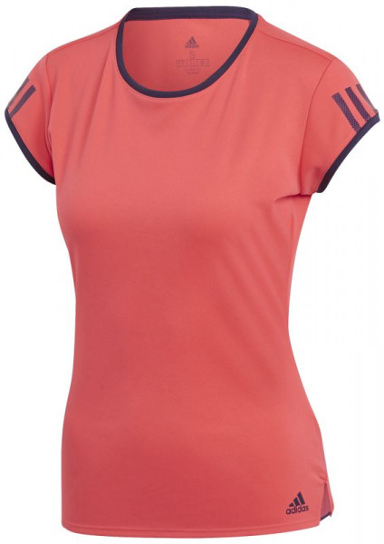 Damski T-shirt Adidas Club 3 Stripes Tee W - shock red
