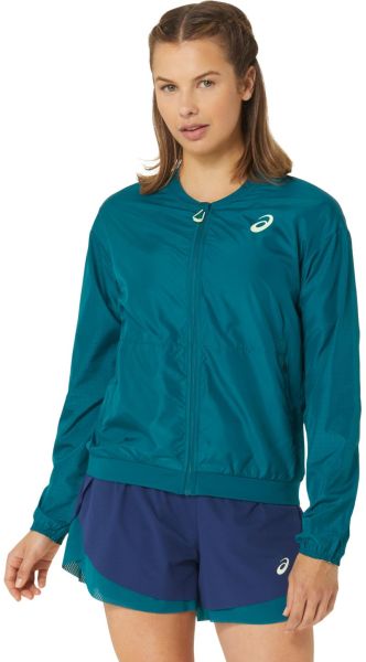 Damen Tennissweatshirt Asics Nagino Tennis Bomber Jacket - rich teal