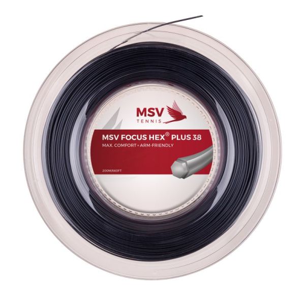 Tennis String MSV Focus Hex Plus 38 (200 m) - black