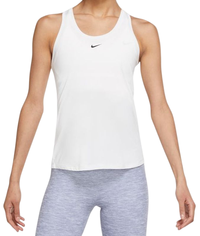 Women's top Nike Dri-Fit One Slim Tank W - white/black, Tennis Zone