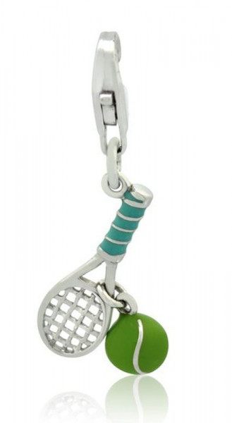 Vidin Gamma Silent Passion Charm Tennis Racket 925 silver with green ball