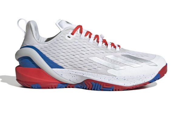 Vīriešiem tenisa apavi Adidas Adizero Cybersonic M - cloud white/silver metallic/bright red