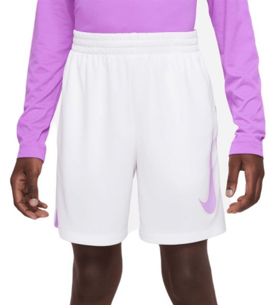 Boys' shorts Nike Dri-Fit Multi+ Graphic Training Shorts - white/rush fuchsia/rush fuchsia