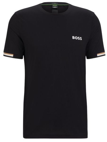 Herren Tennis-T-Shirt BOSS x Matteo Berrettini Waffle-Fabric - Schwarz