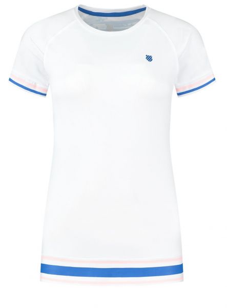 Ženska majica K-Swiss Tac Hypercourt Round Neck Top - white/print