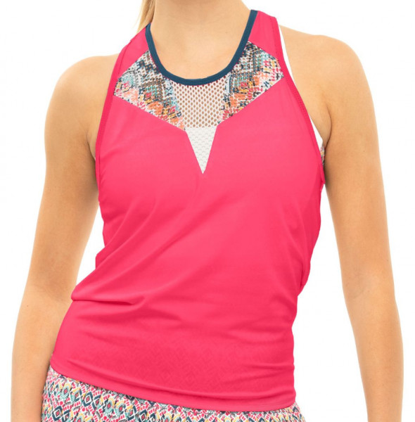 Top de tenis para mujer Lucky in Love Pretty in Ink Think Ink Bralette Tank - shocking pink