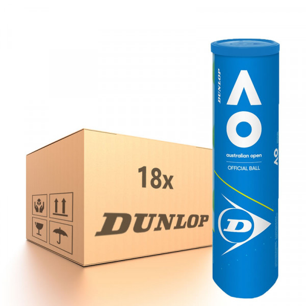 Karton tenisových míčů Dunlop Australian Open Special Offer - 18 x 4B