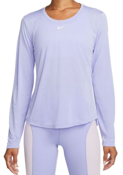 Tricouri cu mânecă lungă dame Nike Dri-FIT One Women's Standard Fit Top - light thistle/white