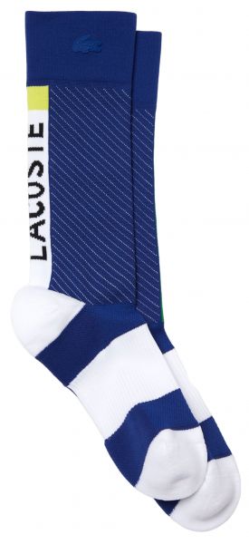 Socks Lacoste SPORT Compression Zones Long Tennis Socks 1P - blue/white/green/flashy yel