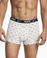 Sporta apakššorti vīriešiem Nike Everyday Cotton Stretch Trunk 3P - lt bone swoosh print/dark grey/dark pont Sporta apakššorti vīriešiem Nike Everyday Cotton Stretch Trunk 3P - lt bone swoosh print/dark grey/dark pont