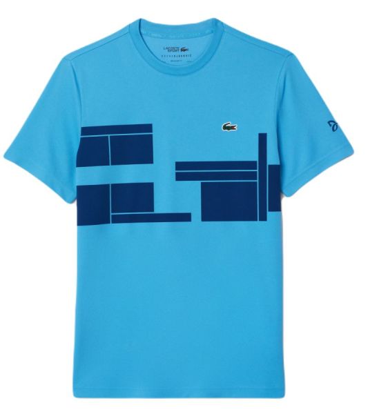 Męski T-Shirt Lacoste Tennis x Novak Djokovic - Niebieski