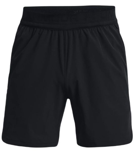 Shorts de tenis para hombre Under Armour Men's UA Peak Woven Shorts - black/pitch gray