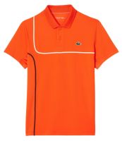 Polo de tennis pour hommes Lacoste Sport Tennis Piped Technical Piqué - Orange