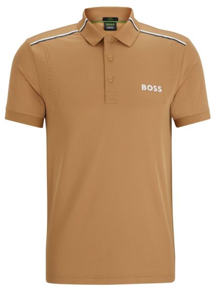 Férfi teniszpolo BOSS x Matteo Berrettini Patteo MB Slim Fit Polo Shirt - medium beige