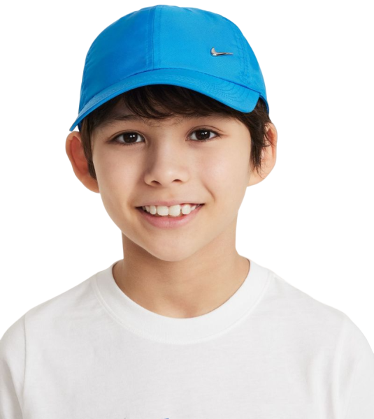 Gorra de tenis  Nike Dri-Fit Club Unstructured Metal Swoosh Youth Cap - photo blue