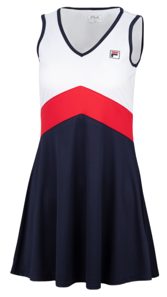 Damen Tenniskleid Fila Dress Gloria - white/navy