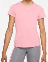 Nike One Dri-Fit SS Slim Top W - pink glaze/white