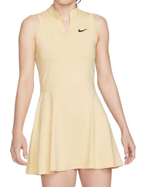 Robes de tennis pour femmes Nike Court Dri-Fit Victory Tennis Dress W - pale vanilla/black