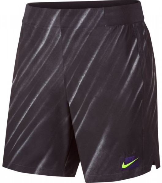  Nike Court Flex Short NY NT AOP - off noir/volt