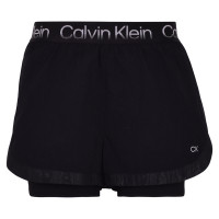 Női tenisz rövidnadrág Calvin Klein 2 in 1 Shorts - black/moire print trim