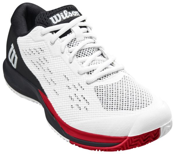 Vīriešiem tenisa apavi Wilson Rush Pro Ace M - white/black/poppy red