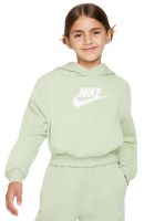Girls' jumper Nike Sportswear Club Fleece Crop Hoodie - honeydew/white
