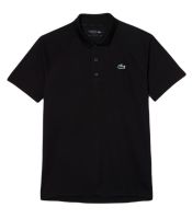 Polo de tennis pour hommes Lacoste SPORT Breathable Run-Resistant Interlock - Noir