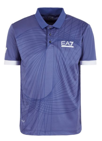 Polo de tennis pour hommes EA7 Man Jersey Polo Shirt - marlin