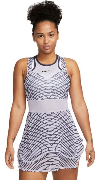 Damen Tenniskleid Nike Court Dri-Fit Slam Dress - oxygen purple/gridiron/black