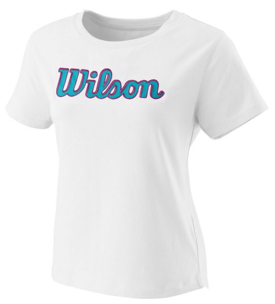 T-shirt pour femmes Wilson Script Eco Cotton Tee W - Blanc