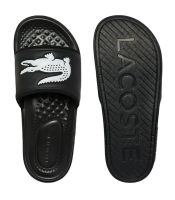 Flip-Flops Lacoste Croco Dualiste Synthetic Logo Strap Slides - black/white