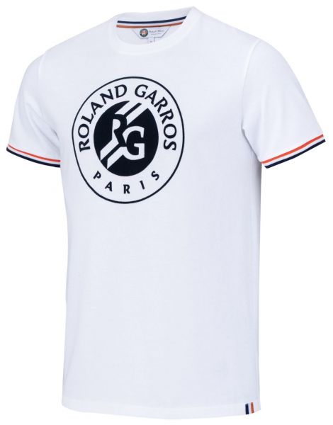 Férfi póló Roland Garros Tee Shirt Big Logo - blanc