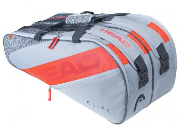 Tennistasche Head Elite 9R - grey/orange