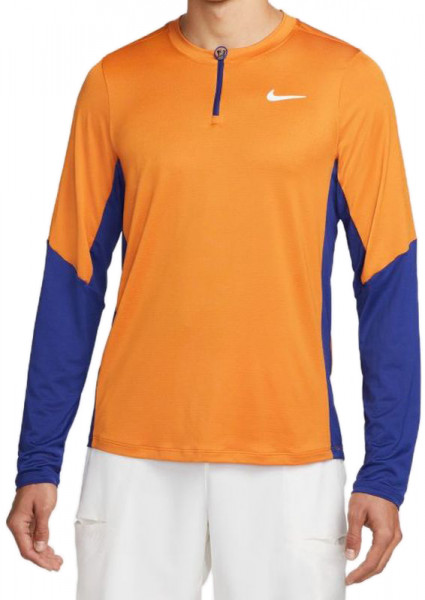 Herren Tennis-Langarm-T-Shirt Nike Dri-Fit Adventage Camisa M - light curry/deep royal blue/white