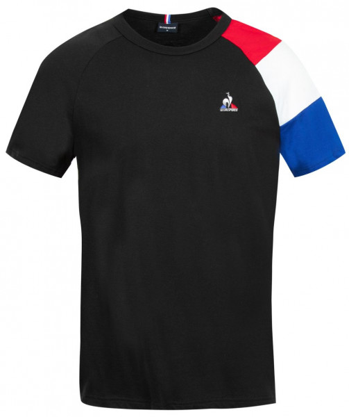 Herren Tennis-T-Shirt Le Coq Sportif BAT Tee SS No.1 M - black/n.o.w/b.electro/red