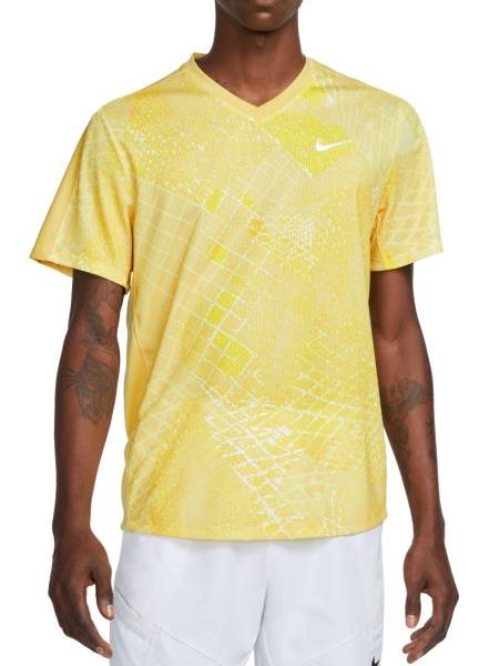 Herren Tennis-T-Shirt Nike Court Dri-Fit Victory Novelty Top - saturn gold/white