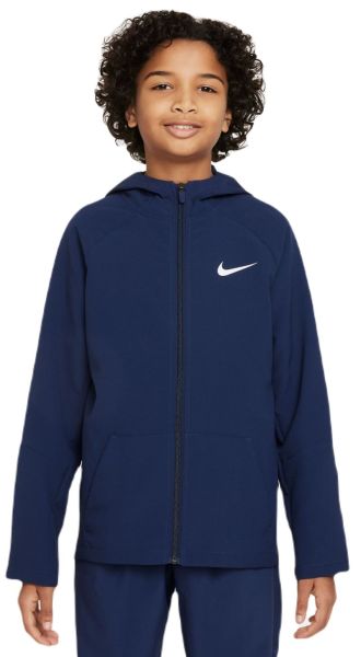 Jungen Sweatshirt  Nike Boys Dri-Fit Woven Training Jacket - Blau, Schwarz, Weiß