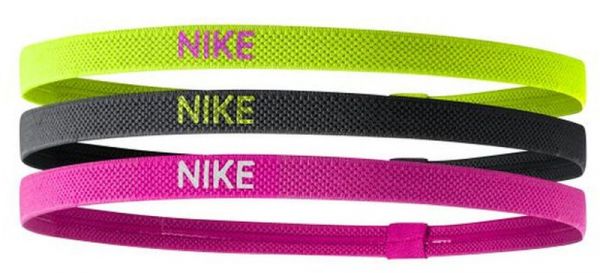 Opaska na głowę Nike Elastic Headbands 2.0 3P -volt/black/hyper pink