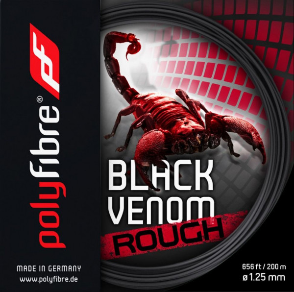 Tennis String Polyfibre Black Venom Rough (12,2 m) - black
