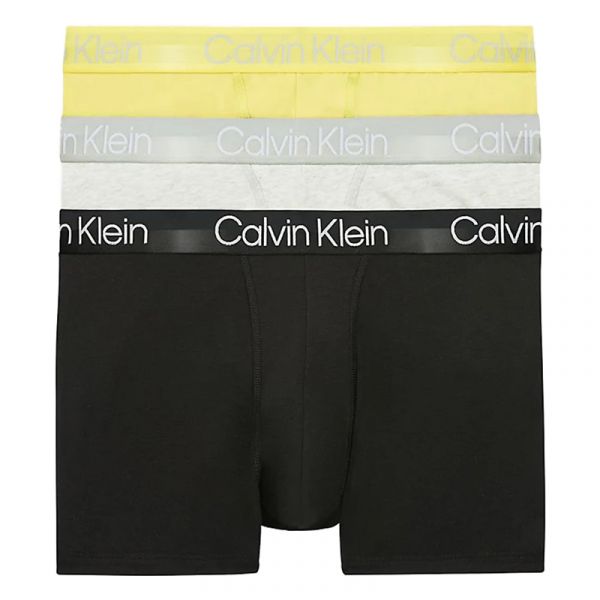 Męskie bokserki sportowe Calvin Klein Modern Structure Trunk 3P - light grey/mesquite lime/black