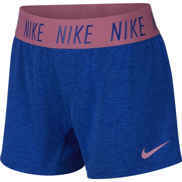  Nike Girls Dry Training Shorts - hyper blue/heather/magic flamingo