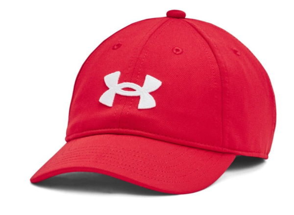 Kapa za tenis Under Armour Boys' UA Blitzing Adjustable Cap - red/white