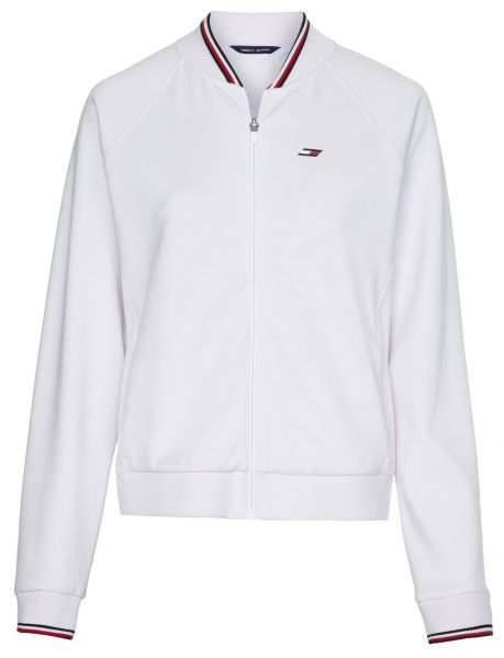 Damska bluza tenisowa Tommy Hilfiger Relaxed Sueded Modal GS Bomber - sueded dth optic white