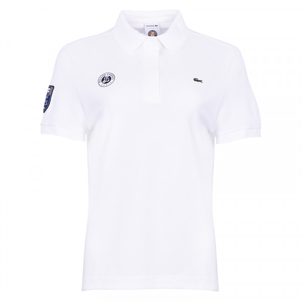  Lacoste Women's Roland Garros Polo Logo - white/blue marine